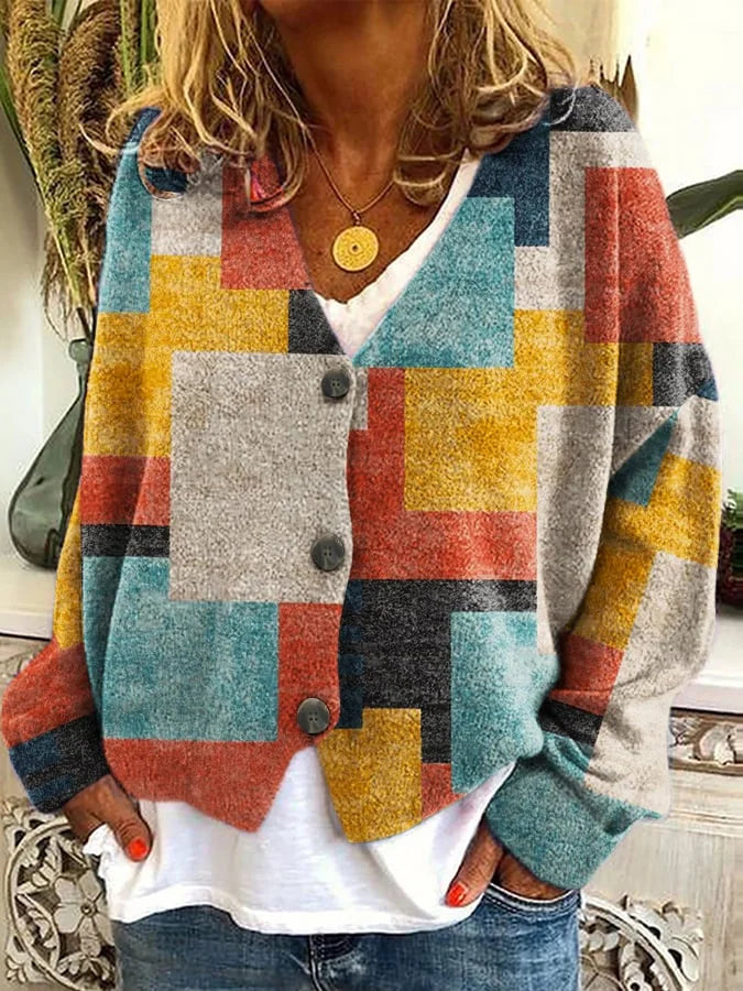 Serilys - Comfortable Geometric Cardigan