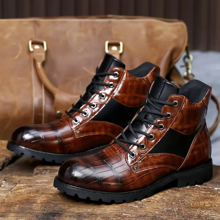 Rendell - Leather Croco Boots