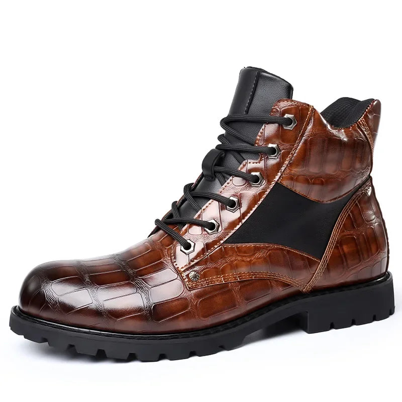 Rendell - Leather Croco Boots