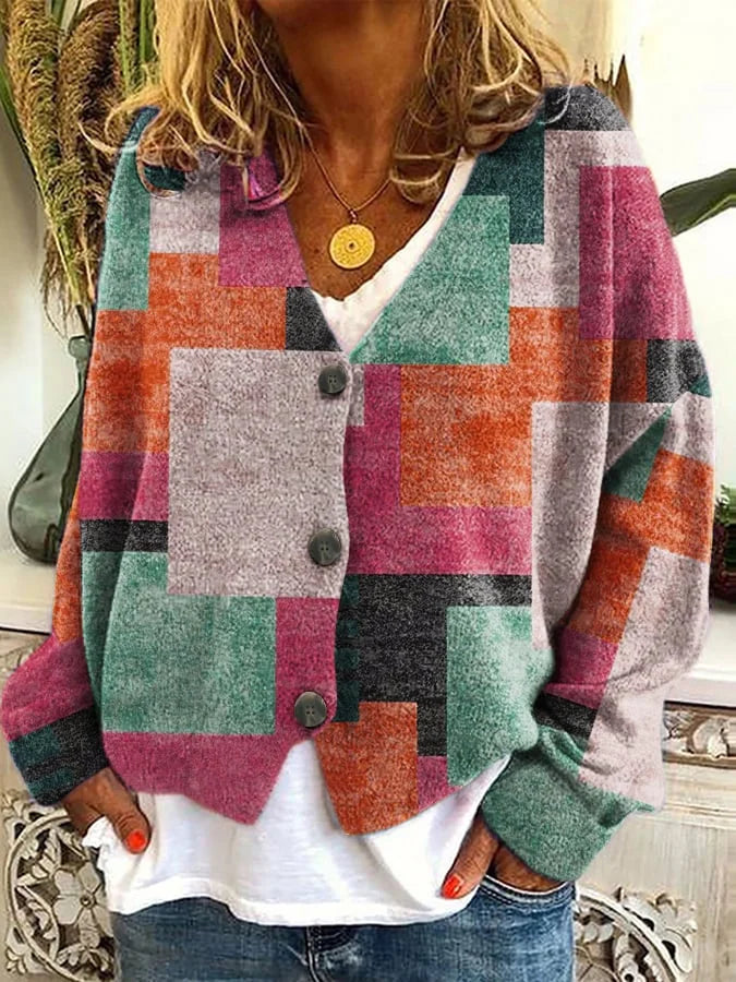 Serilys - Comfortable Geometric Cardigan